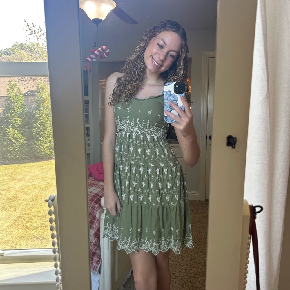 boho green dress